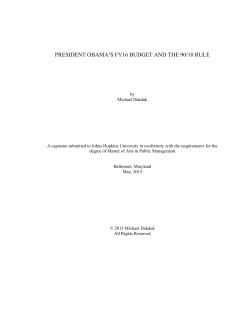 PRESIDENT OBAMA`S FY16 BUDGET AND THE 90/10 RULE