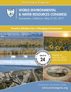 EWRI Congress 2017 Preliminary Program