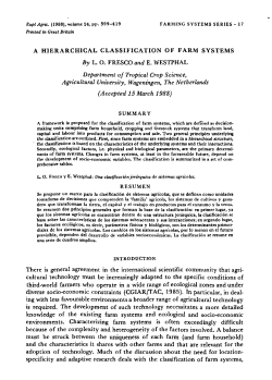 A HIERARCHICAL CLASSIFICATION OF FARM SYSTEMS By L.O.