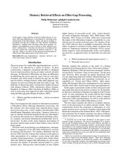 Memory Retrieval Effects on Filler-Gap Processing