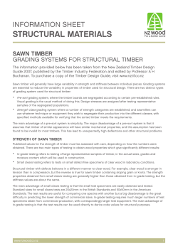 Sawn Timber &ndash; Grading Systems for Structural Timber