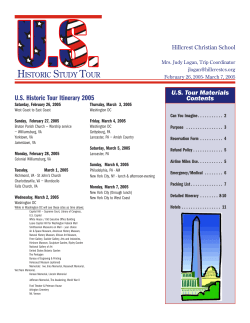 US Historic Tour Docs - Hillcrest Christian School
