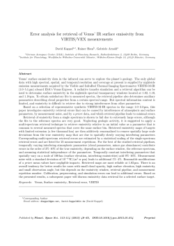 Error analysis for retrieval of Venus` IR surface emissivity from