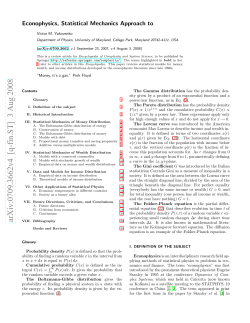 Econophysics, Statistical Mechanics Approach to