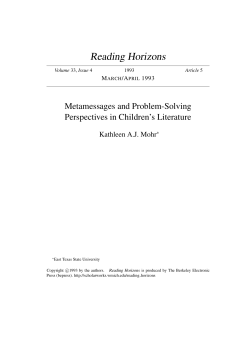 Metamessages and Problem-Solving Perspectives in Children`s