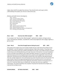 Medicine and Health Sciences Abstracts Judges