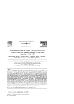 Assessment of brown tide blooms, caused by Aureococcus