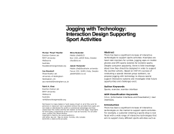 Jogging with Technology: Interaction Design