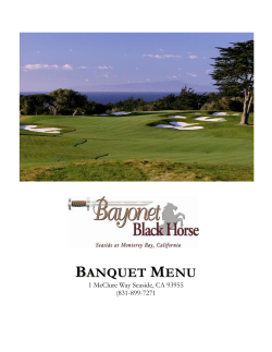 Sample Menus - Bayonet and Black Horse