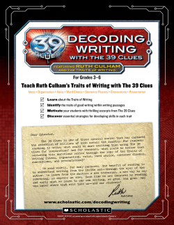 Teach Ruth Culham`s Traits of Writing with The 39 Clues