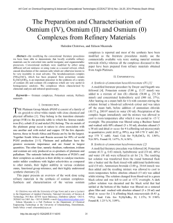 The Preparation and Characterisation of Osmium (IV), Osmium (II