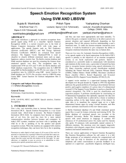 Speech Emotion Recognition System Using SVM AND LIBSVM