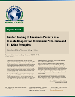 Limited Trading of Emissions Permits as a Climate Cooperation
