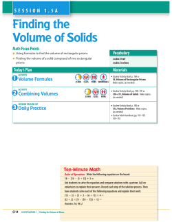 Finding the Volume of Solids