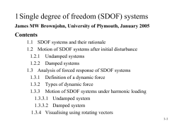 1 Single degree of freedom (SDOF) systems