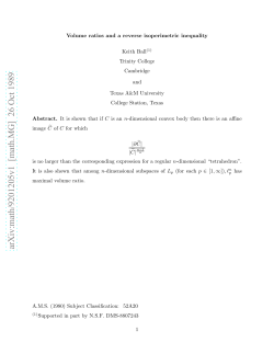 arXiv:math/9201205v1 [math.MG] 26 Oct 1989