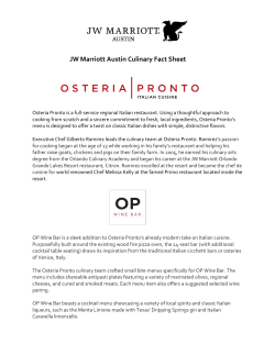 JW Marriott Austin Culinary Fact Sheet