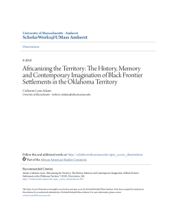 Africanizing the Territory: The History, Memory and Contemporary
