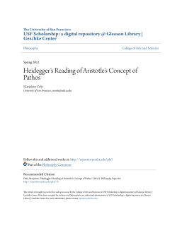 Heidegger`s Reading of Aristotle`s Concept of Pathos