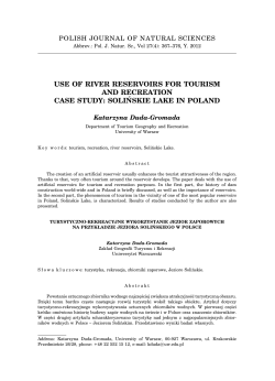 use of river reservoirs for tourism and recreation case study