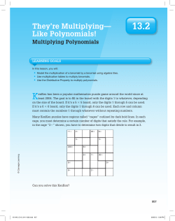 They`re Multiplying— Like Polynomials!