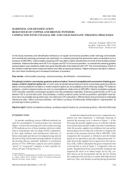 HARDNESS AND DENSIFICATION BEHAVIOUR OF COPPER AND