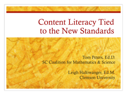 Content Literacy Tied to the New Standards