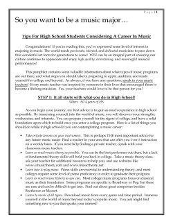 So you want to be a music major&hellip;