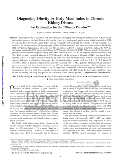 Diagnosing Obesity by Body Mass Index in Chronic