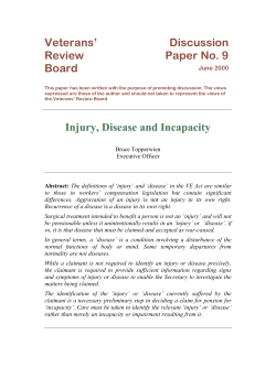 123245678 92 2 54 7 77 6 5 24 Injury, Disease and Incapacity