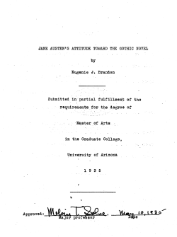 JANE AUSTEN*S ATTITUDE TOWARD THE GOTHIC NOVEL