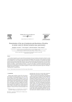 Determination of the rate of production and dissolution of