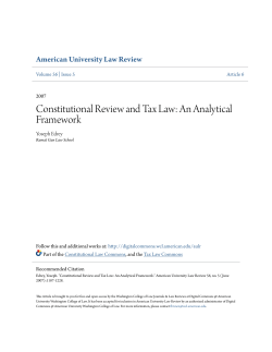 Constitutional Review and Tax Law: An Analytical Framework