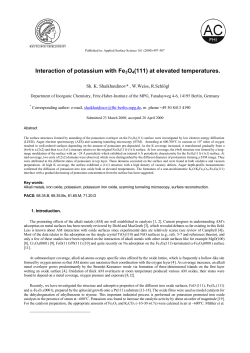 Interaction of potassium with Fe3O4(111) at elevated temperatures.