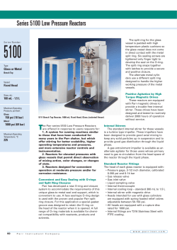 Series 5100 Low Pressure Reactors