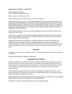 Contemporary US History - 21:512:371 01 Instructor: Matthew