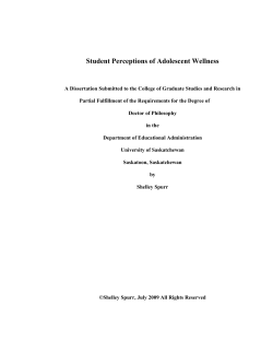 Student Perceptions of Adolescent Wellness
