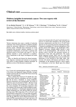 Clinical case Diabetes insipidus in metastatic