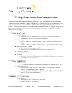 Writing about Journalism/Communication