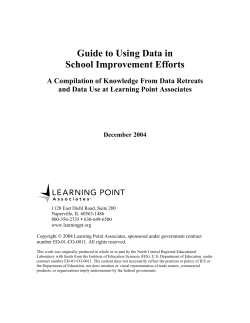Guide To Using Data in School Improvement Efforts