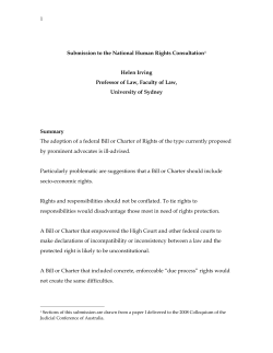 1 Submission to the National Human Rights Consultation1 Helen