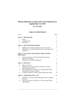 Marine (Domestic Commercial Vessel National Law Application) Act