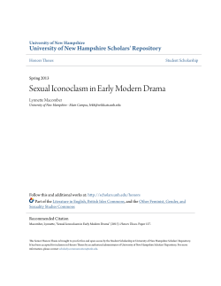 Sexual Iconoclasm in Early Modern Drama