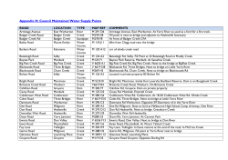 Appendix H: Council Maintained Water Supply Points