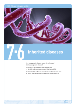 Topic guide 7.6: Inherited diseases
