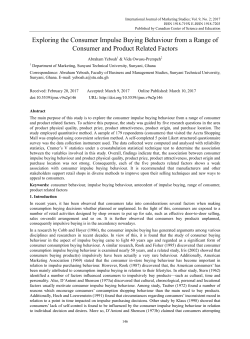 Exploring the Consumer Impulse Buying Behaviour from a Range of