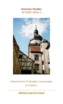 German Studies pamphlet - Saint Mary`s University