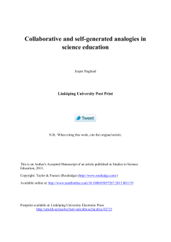 Collaborative and self-generated analogies in science education