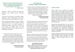 The Three Rs: Routines, Rituals and Rhythm.