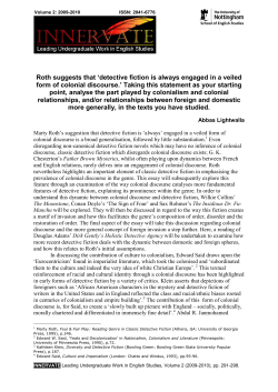 detective fiction is always engaged in a veiled form of colonial